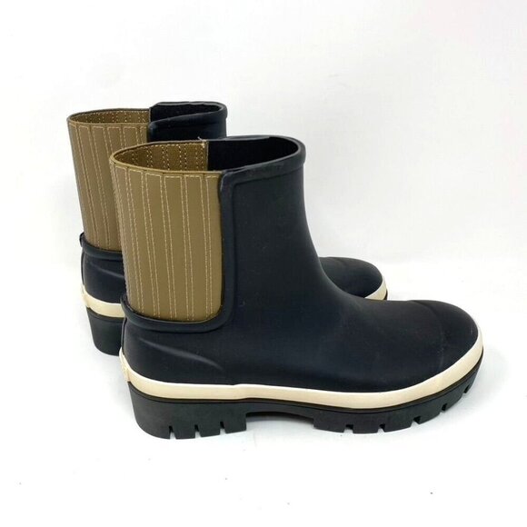 Tory Burch Hurricane Boots Foul Weather Ankle Rain Boots Black Size 9 NWOB - Picture 4 of 13